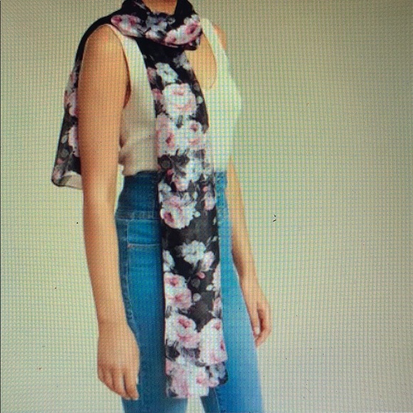 Floral Print Scarf; Brand New - Picture 1 of 3